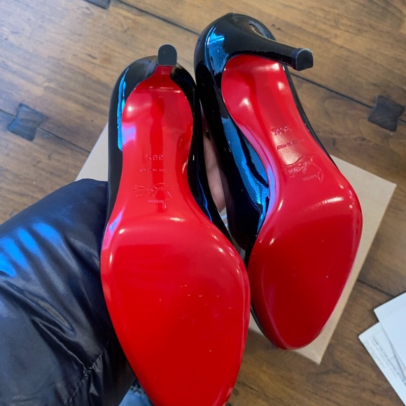 NEW Christian Louboutin Simple Pump 100mm Black Patent - Picture 4 of 6